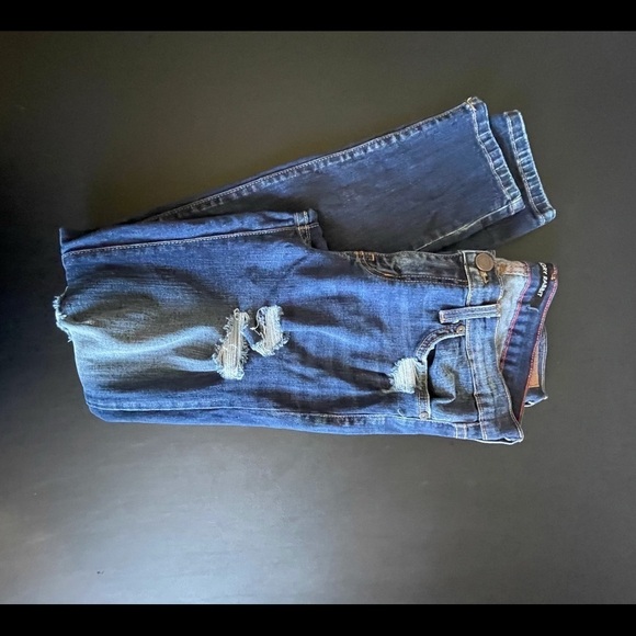 Angry Rabbit jeans distressed made in U.S.A. 28/7 rocker concert casual - Picture 10 of 14